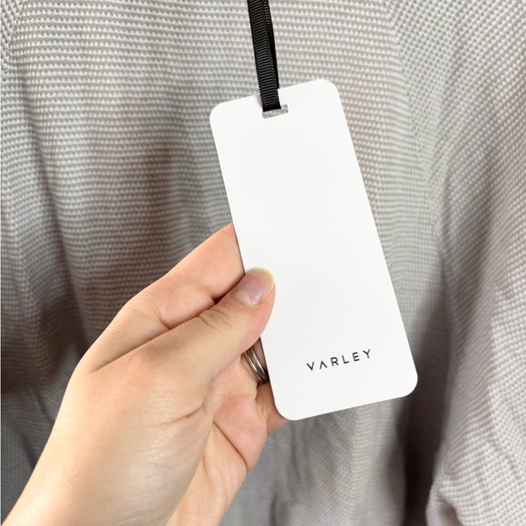 Varley grey white knit textured maceo 2.0 sweatshirt size L new - Picture 5 of 7